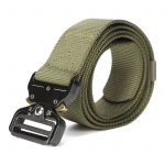 Tactical Belt, Military Style Webbing Riggers Web Belt with Heavy-Duty Quick-Release Metal Buckle