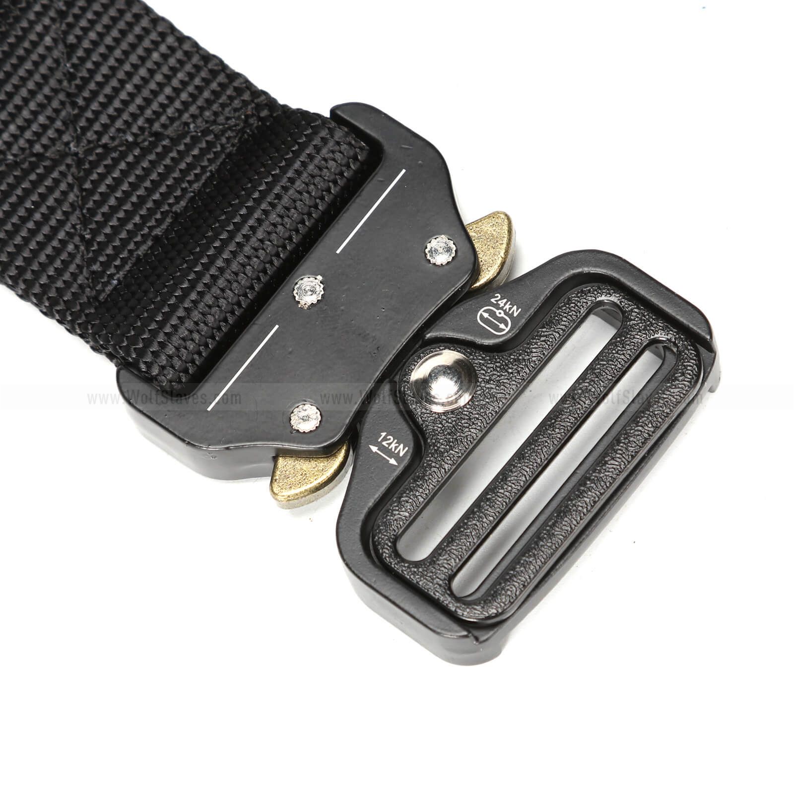 Sky-Welle Tactical Military Style Webbing Riggers Web Belt Heavy-Duty Nylon Quick-Release Metal Buckle