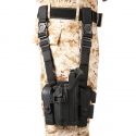 Tactical LV3 Light Bearing Duty Drop Leg Holster W/ Double Magazine Pouch For M92 92 Pistol w/Flashlight