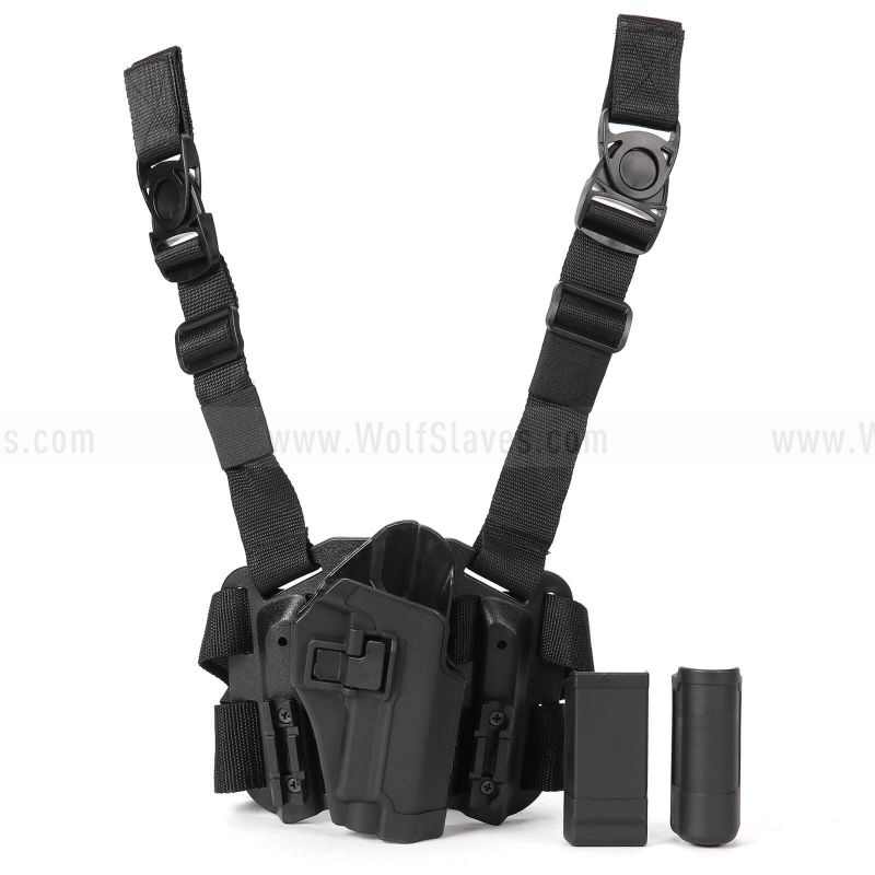 CQC Tactical SIG P220/P226 Right Hand Drop Leg Holster With Magazine & Light Case