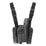 Tactical LV3 Light Bearing Duty Drop Leg Holster W/ Double Magazine Pouch For UPS Pistol w/Flashlight
