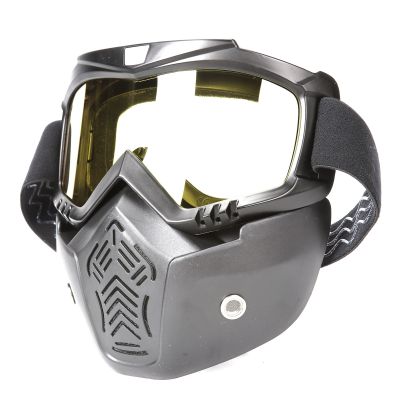 Haley Motorcycle Goggles Windproof Sandproof Airsoft Mask Shield Detachable with Mouth Filter UV Riding Glasses