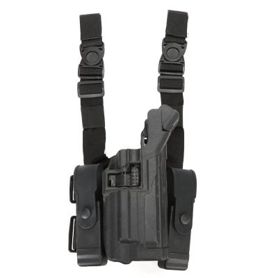 Tactical LV3 Light Bearing Duty Drop Leg Holster W/ Double Magazine Pouch For M92 92 Pistol w/Flashlight